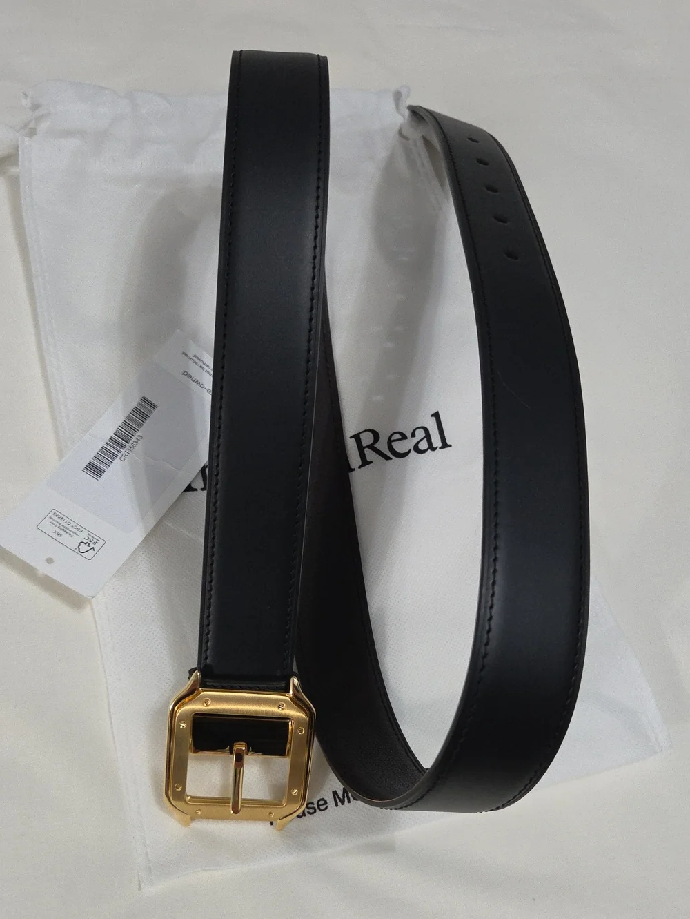 Cartier Santos Belt Reversible Leather Gold Square Buckle